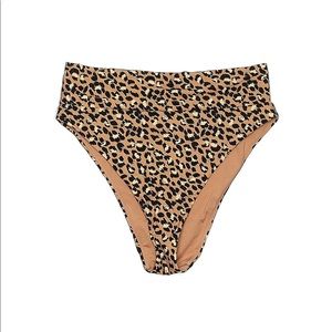 Aerie High Waisted Bikini Bottoms Leopard Print Large